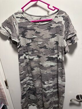 Camo Print Short Sleeve T-Shirt Dress maternity
